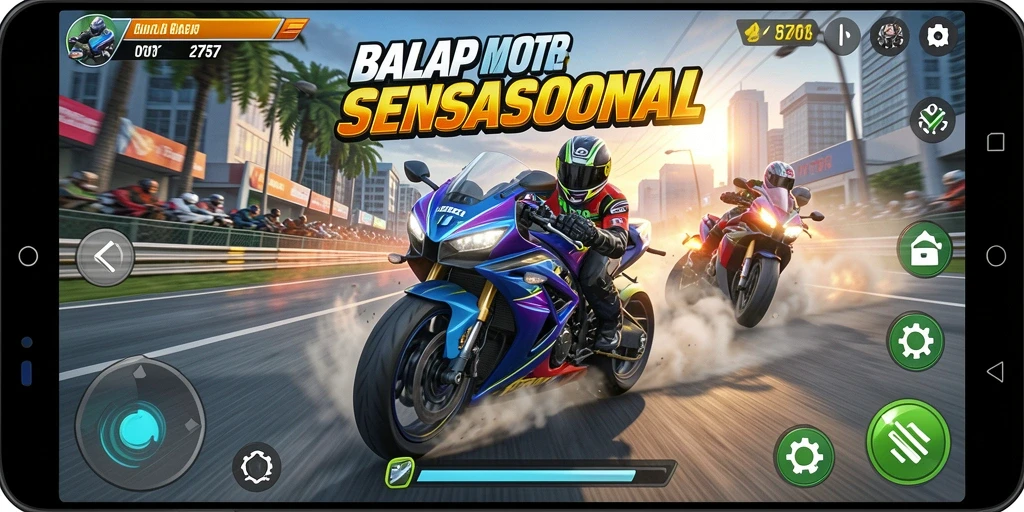 Tampilan menegangkan saat balapan motor di 2757.