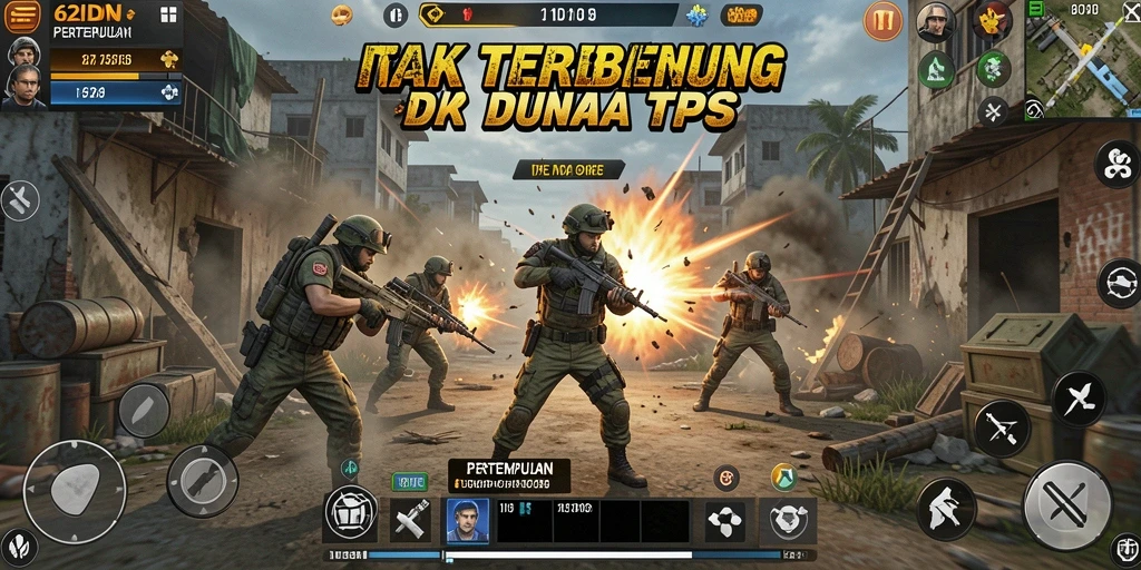 Tampilan gameplay mendebarkan dalam pertempuran TPS