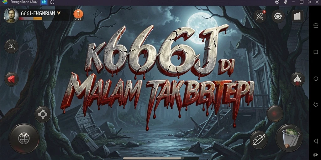 Screenshot gameplay 666J yang menampilkan momen menyeramkan.