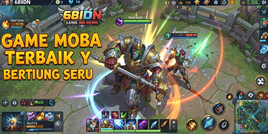 Tampilan gameplay intens 68IDN di arena MOBA.