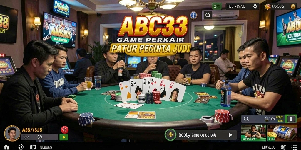 Tampilan gameplay yang seru dalam permainan Poker di ABC33.