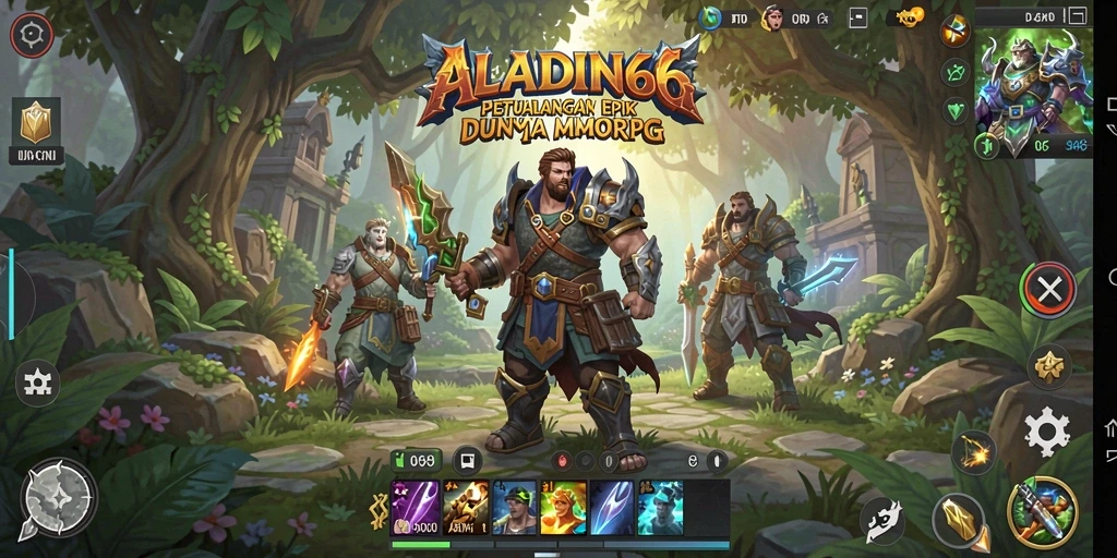 Screenshot gameplay ALADIN66 menampilkan petualangan epik dan pertarungan seru.