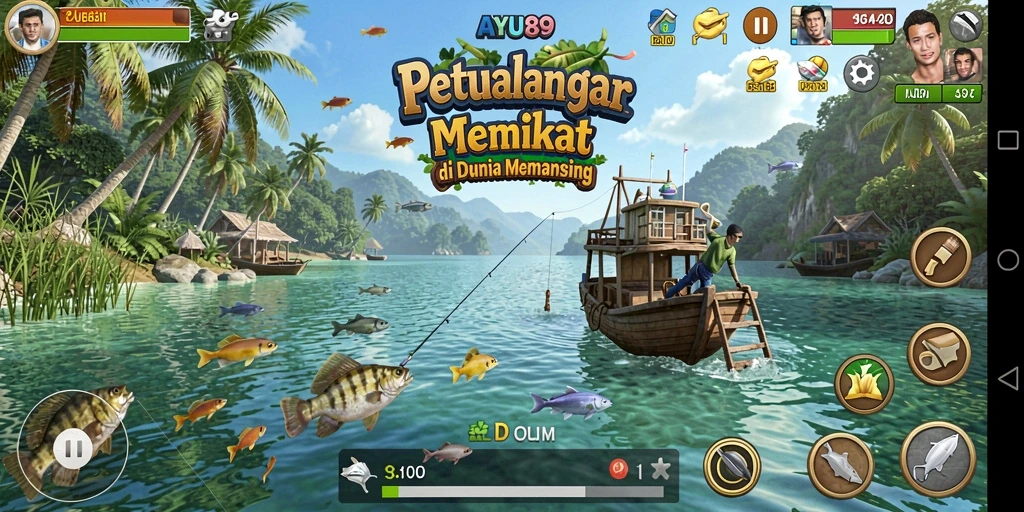 Tampilan gameplay AYU89 dengan pengalaman memancing yang mendebarkan.