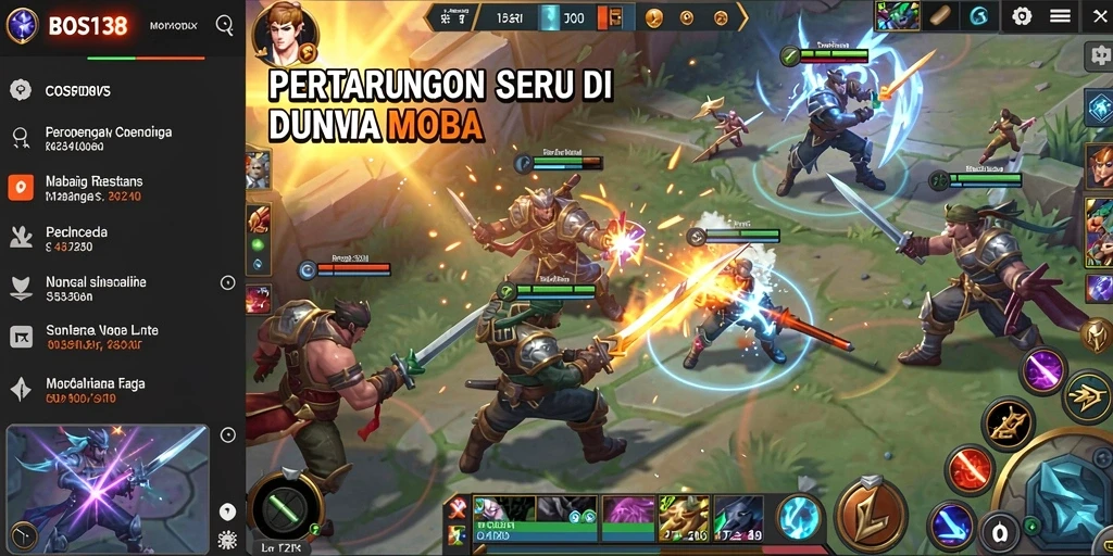 Tampilan gameplay seru dari <strong>BOS138</strong> dengan aksi MOBA yang intens.