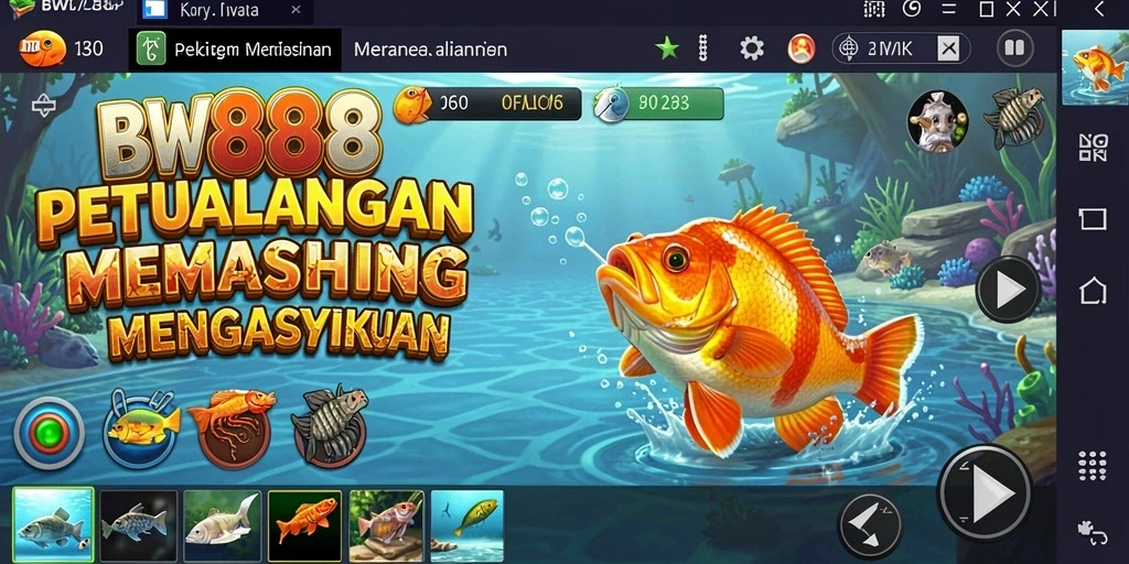 Gameplay BW888 menampilkan aksi memancing yang seru dan menantang.