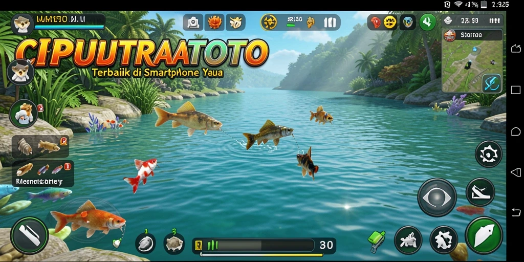 Screenshot gameplay CIPUTRATOTO menampilkan aksi seru memancing.