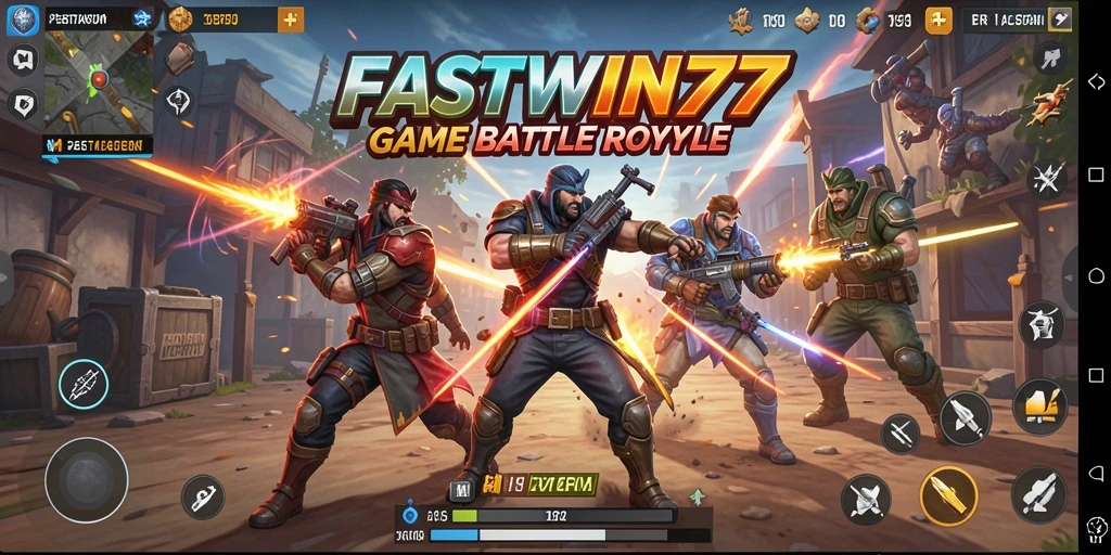 Tampilan seru gameplay FASTWIN77 saat pertempuran Battle Royale.