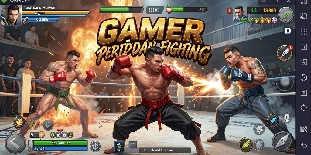Tampilan gameplay seru di GAMERP dengan karakter Fighting yang mendebarkan.