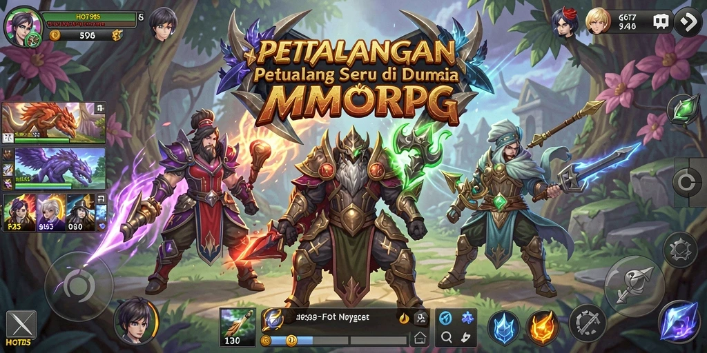 Screenshot gameplay HOT985 menunjukkan aksi seru dalam pertarungan MMORPG.