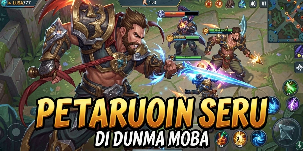 Screenshot gameplay seru dari LUSA777 yang menampilkan pertarungan epik.