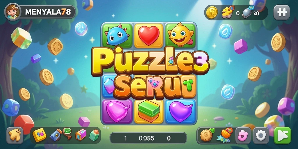 Tampilan gameplay seru di <strong>MENYALA78</strong> dengan elemen match-3 yang menarik.