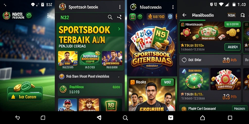 Screenshot utama N32 menampilkan antarmuka taruhan sportsbook yang menarik.
