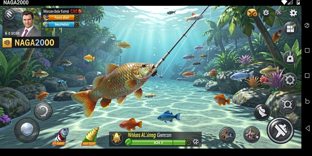 Tampilan gameplay NAGA2000 dengan pengalaman memancing yang seru.