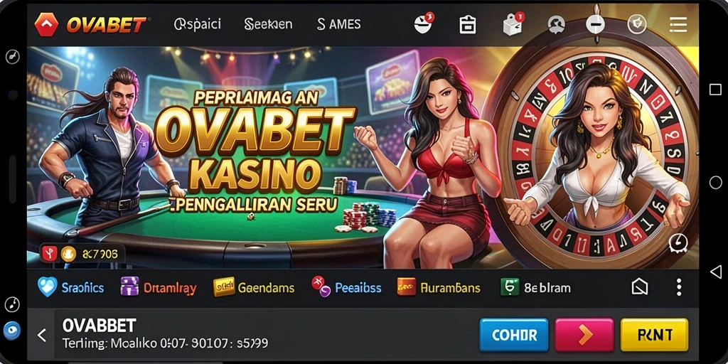 Screenshot gameplay OVABET menampilkan aksi seru di meja kasino.