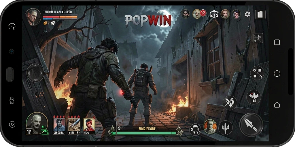 Screenshot gameplay POPWIN menunjukkan kegelapan yang menakutkan dan misteri yang menunggu.