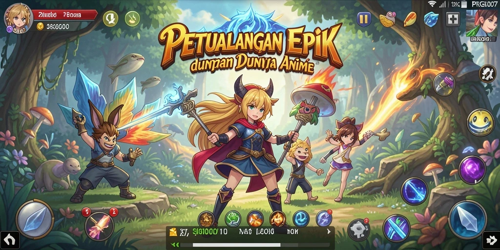 Tampilan gameplay seru dengan karakter Anime yang dinamis.