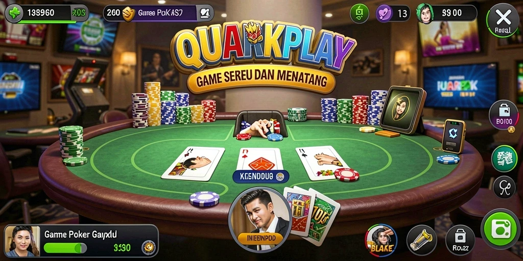 Tampilan gameplay Poker yang menegangkan di QUARKPLAY.