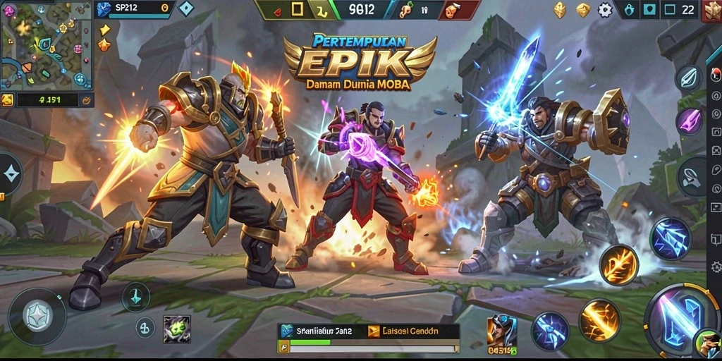 Gameplay seru SP212 dalam pertarungan MOBA yang mendebarkan.