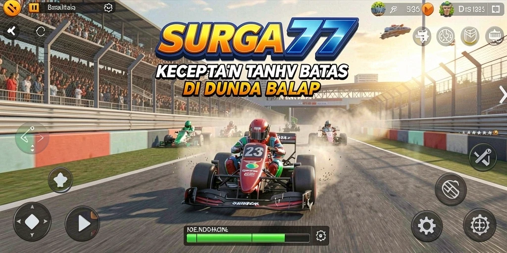 Screenshot gameplay <strong>SURGA77</strong> yang menampilkan serunya balapan.