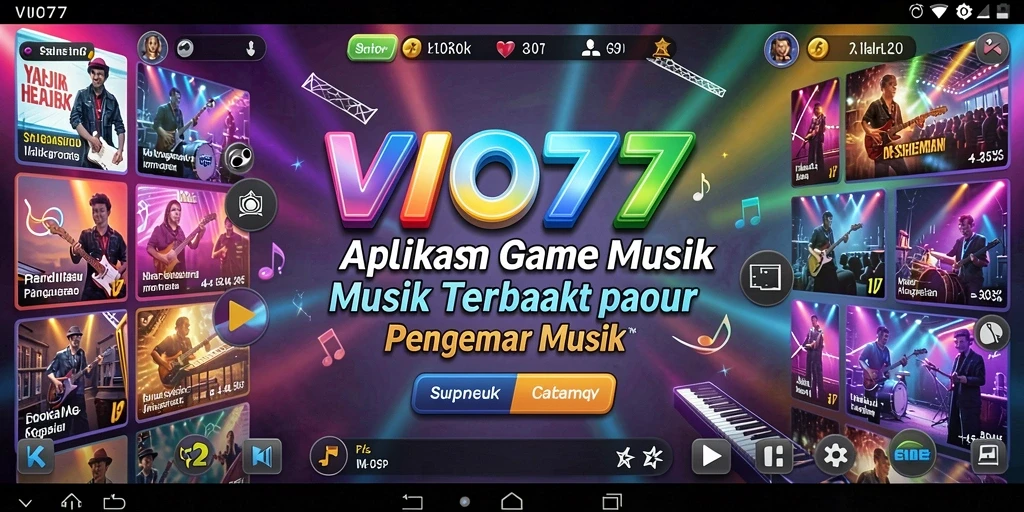 Tampilan gameplay VIO77 menampilkan keseruan bermain musik.