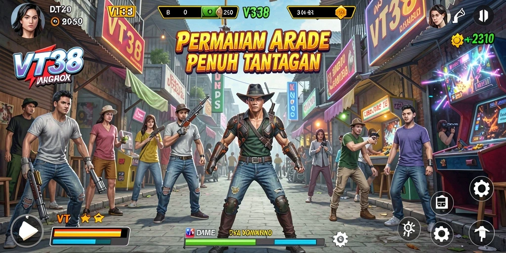 Tampilan gameplay VT38 menampilkan aksi seru dan tantangan Arcade yang mendebarkan.