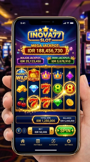 Tampilan utama aplikasi inova77 yang bersih dan modern.